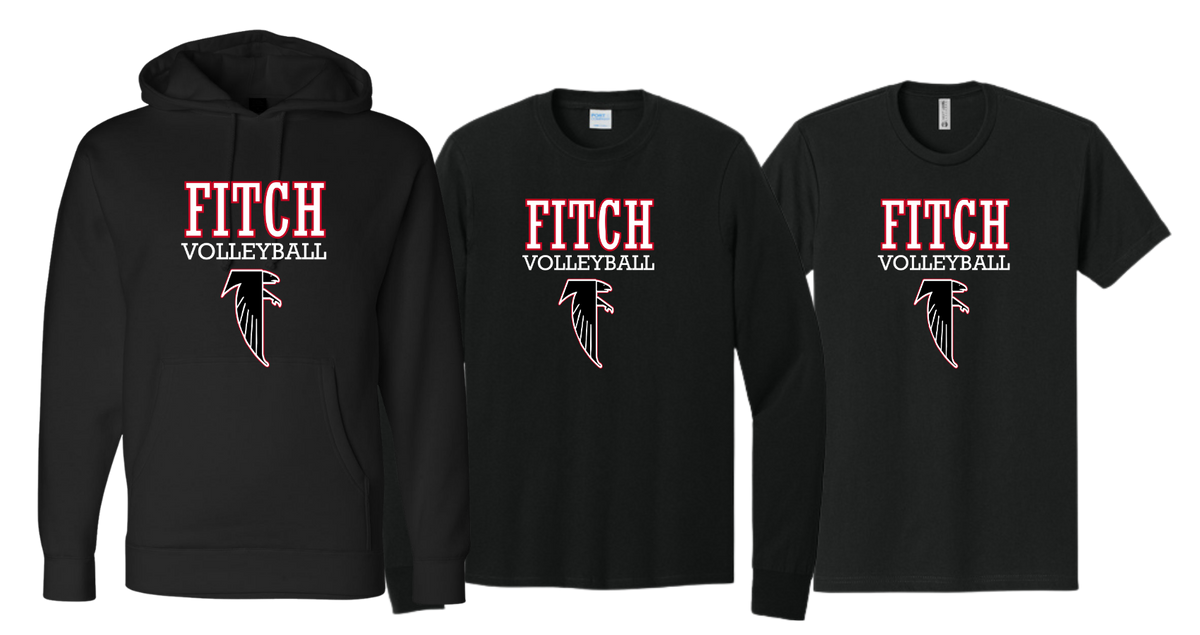 BLACK Fitch Volleyball Premium Hoodie / Long Sleeve/ Short Sleeve
