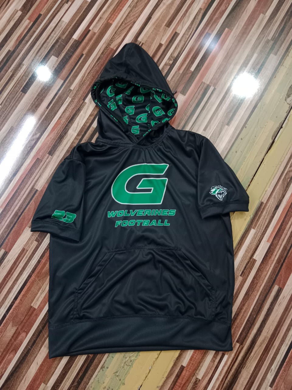 Griswold Football Custom Name and Number Hooded Shortsleeve Sublimated Sweatshirt