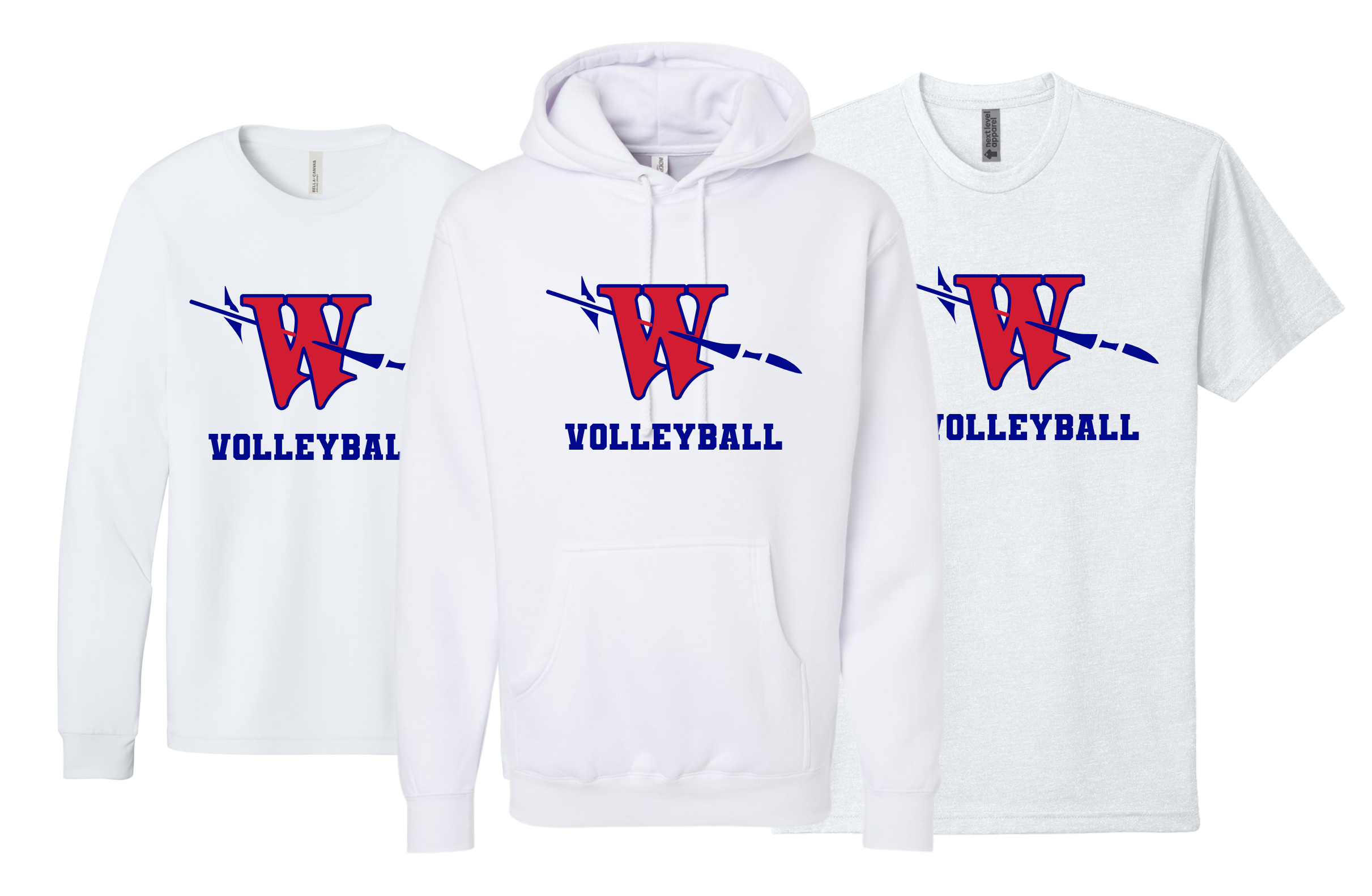 WHITE Waterford Volleyball Premium Hoodie / Long Sleeve/ Short Sleeve