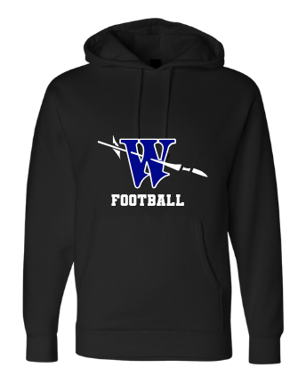 WTFD Football Black Heavyweight Hoodie