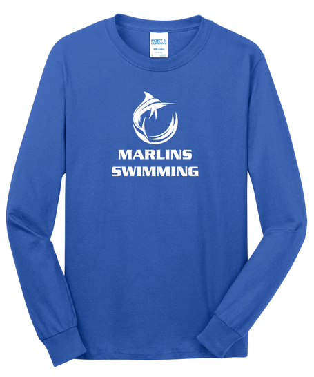 Marlins Swimming Long Sleeve Tee (100% cotton)