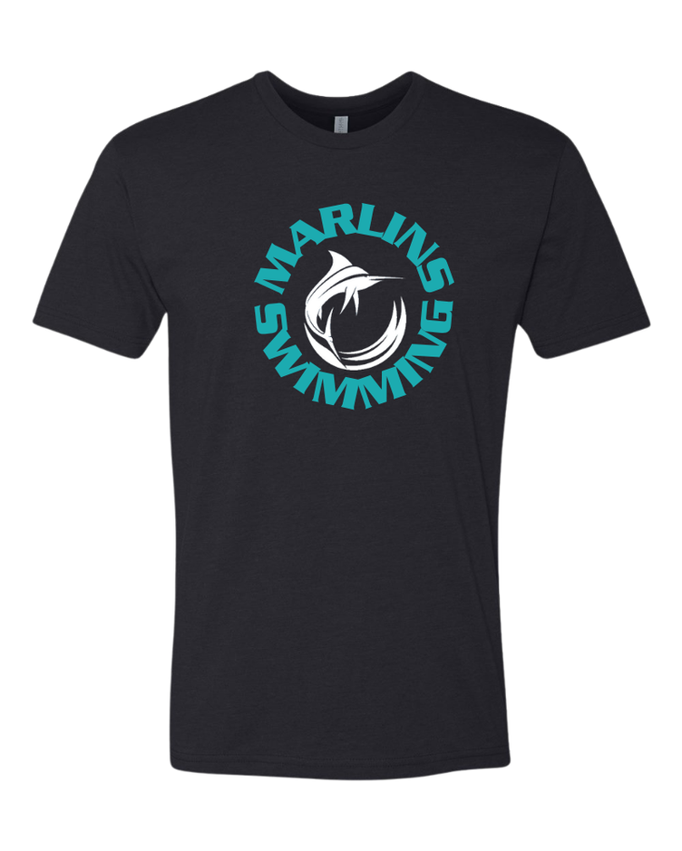 Marlins Black Swimming Premium Next Level Tee