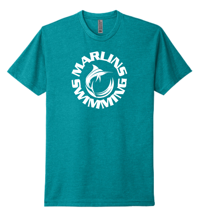 Marlins Swimming Teal Premium Next Level Tee