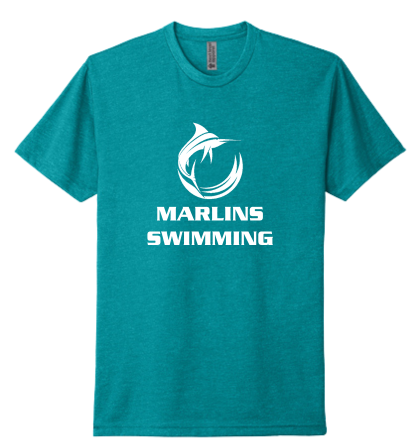 Marlins Swimming Teal 2 Premium Next Level Tee
