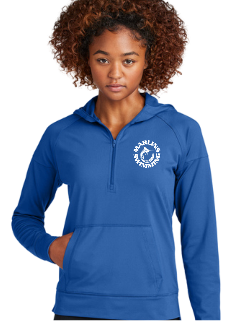 Marlins Swimming Sport-Wick® Stretch 1/2 zip hoodie