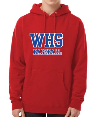 WHS Baseball Heavyweight Hoodie - Red